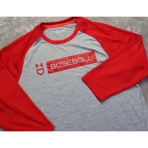Under Armour Baseball Performance Raglan T‎ Shirt Men's Size M Gray/Red
